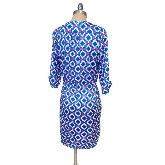 Tracy Negoshian Tiana dress Geometric Blue size Small - Picture 3 of 6